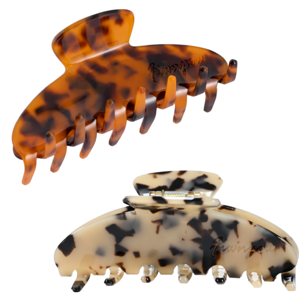 2PCS 4 inch Banana Hair Claw Clips with brand（Tortoise）