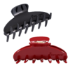 2PCS 4 inch Banana Hair Claw Clips with brand（Cherry Red & Black）