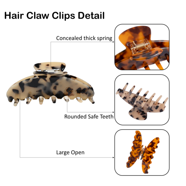 2PCS 4 inch Banana Hair Claw Clips with brand（Tortoise）