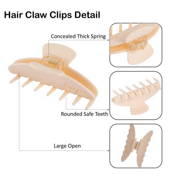 4 inch Banana Hair Claw Clips with brand（Ivory White）