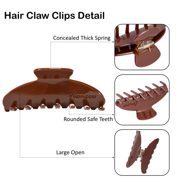 4 inch Banana Hair Claw Clips with brand（Brown）