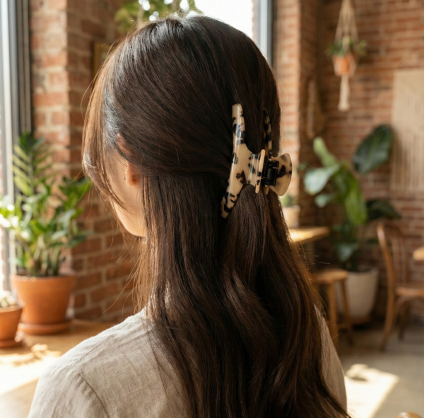 2PCS 4.7 inch Big Hair Claw Banana Clips (Tortoise)