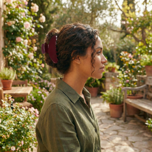 4 inch Banana Hair Claw Clips  (Wine Red)