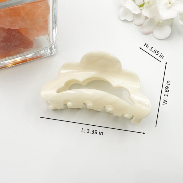 2PCS 3 Inch Cloud Shape Hair Claw for Women (Milkcream & Skyblue)