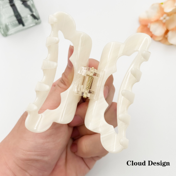 3 Inch Cloud Shape Hair Claw for Women (Milkcream)