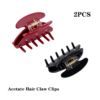 2PCS 3 Inch Sparkling Crystal Hair Claw Clip (Cherry Red & Black)