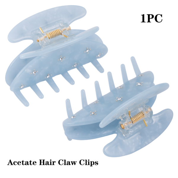 3 Inch Sparkling Crystal Hair Claw Clip (Ocean Blue)