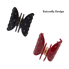 2PCS 3 Inch Sparkling Crystal Hair Claw Clip (Cherry Red & Black)
