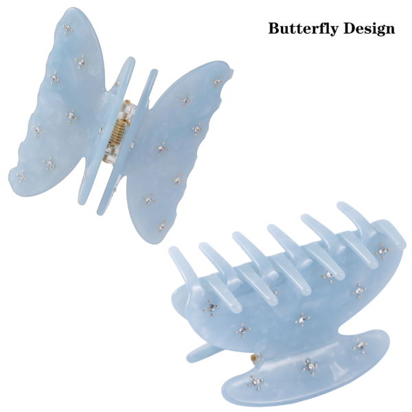 3 Inch Sparkling Crystal Hair Claw Clip (Ocean Blue)