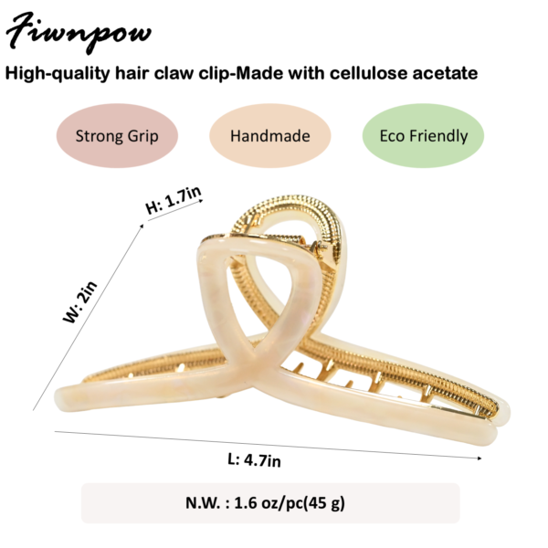 Acetate & Alloy 4.7" Large Hair Claw Clips (Mermaid & Tortoiseshell brown blue)