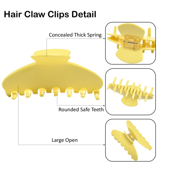 4 inch Banana Hair Claw Clips (Yellow)
