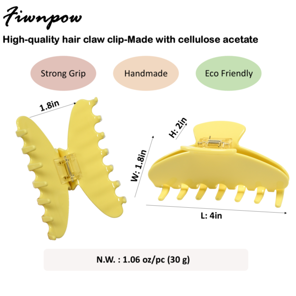 4 inch Banana Hair Claw Clips (Yellow)