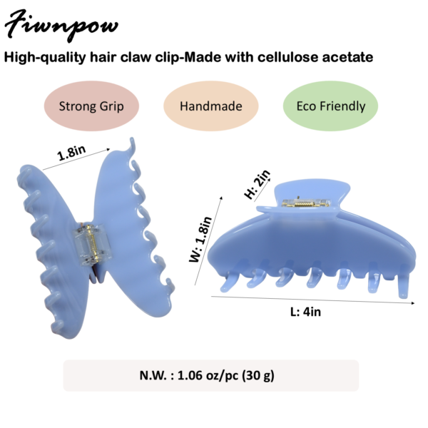 4 inch Banana Hair Claw Clips (Blue)