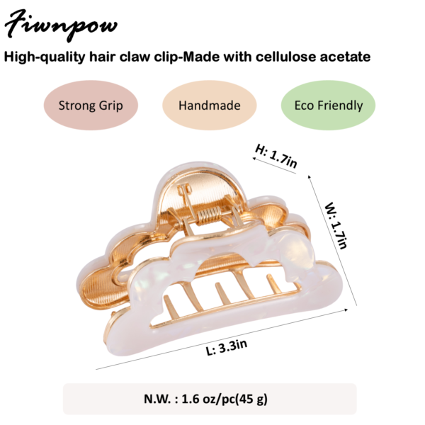 2PCS Alloy 3 Inch Cloud Shape Hair Claw Clip (Cloud Blue & White)