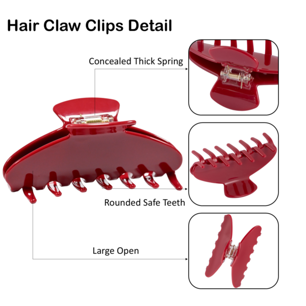 4 inch Banana Hair Claw Clips (Cherry Red)