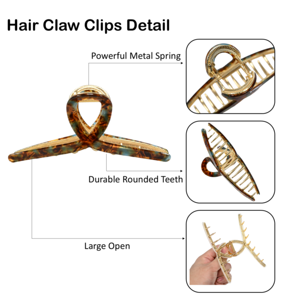 Acetate & Alloy 4.7" Large Hair Claw Clips (Mermaid & Tortoiseshell brown blue)